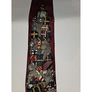 Christmas Tie Ho Ho Ho Teddy Bears climbing presents gifts